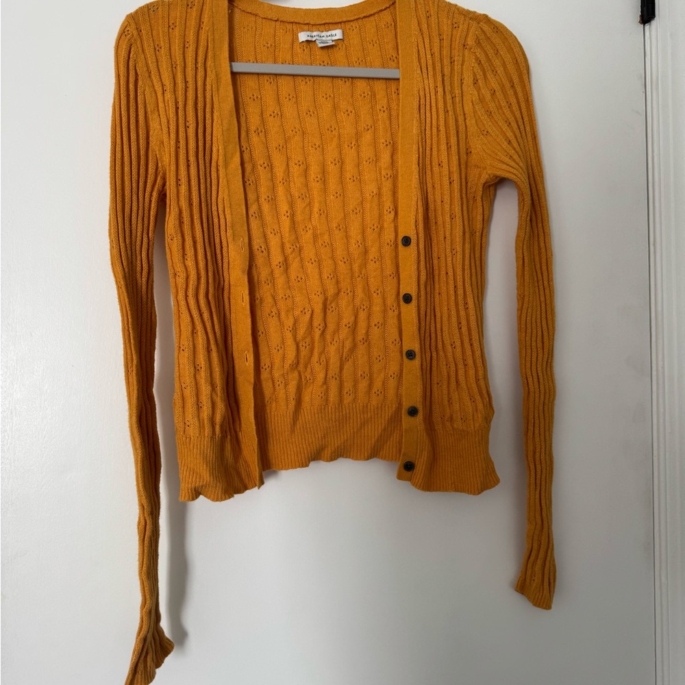 American Eagle Women's Yellow Cardigan Sweater. 4 for $20